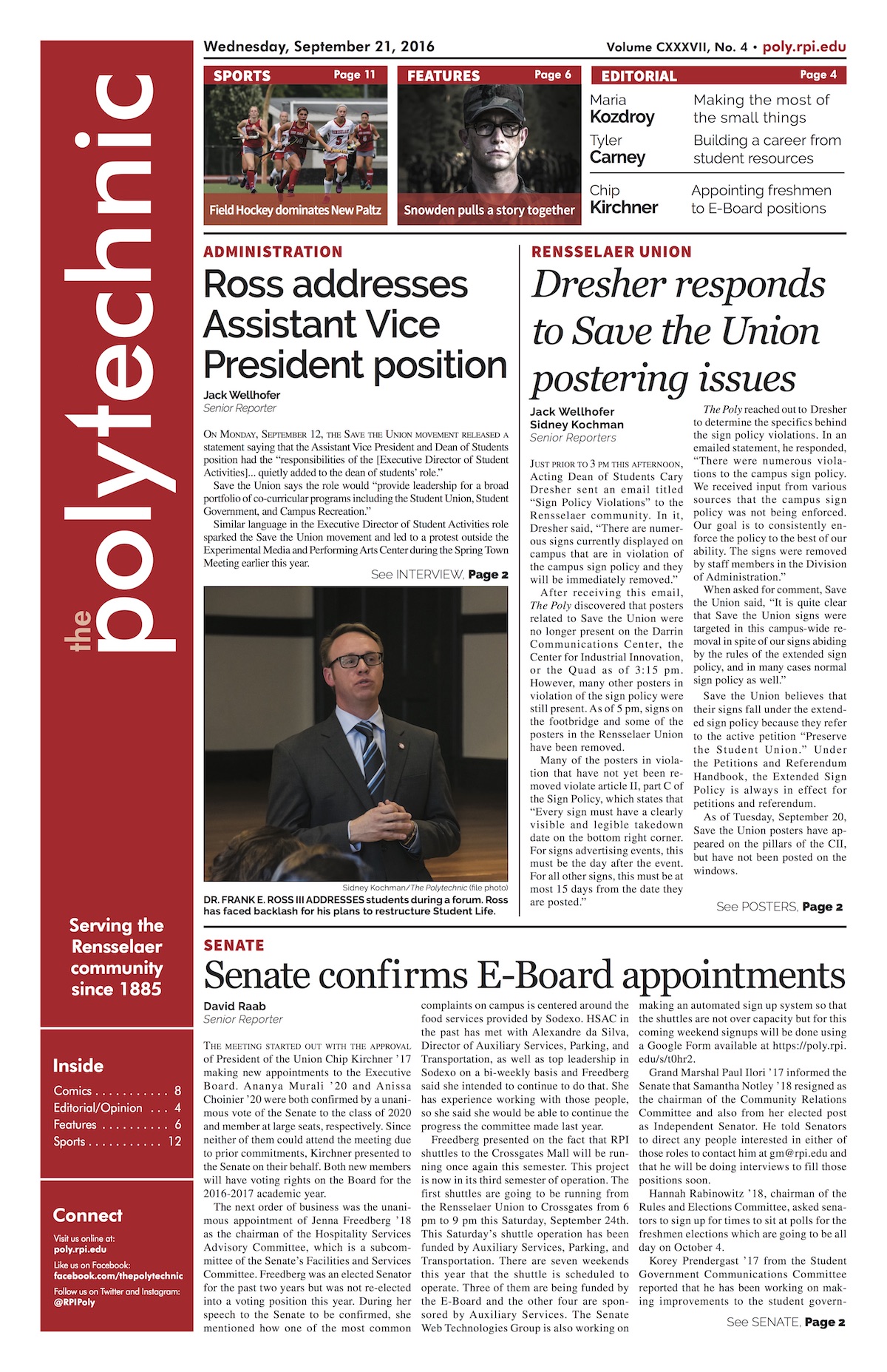 The Rensselaer Polytechnic September 21, 2016