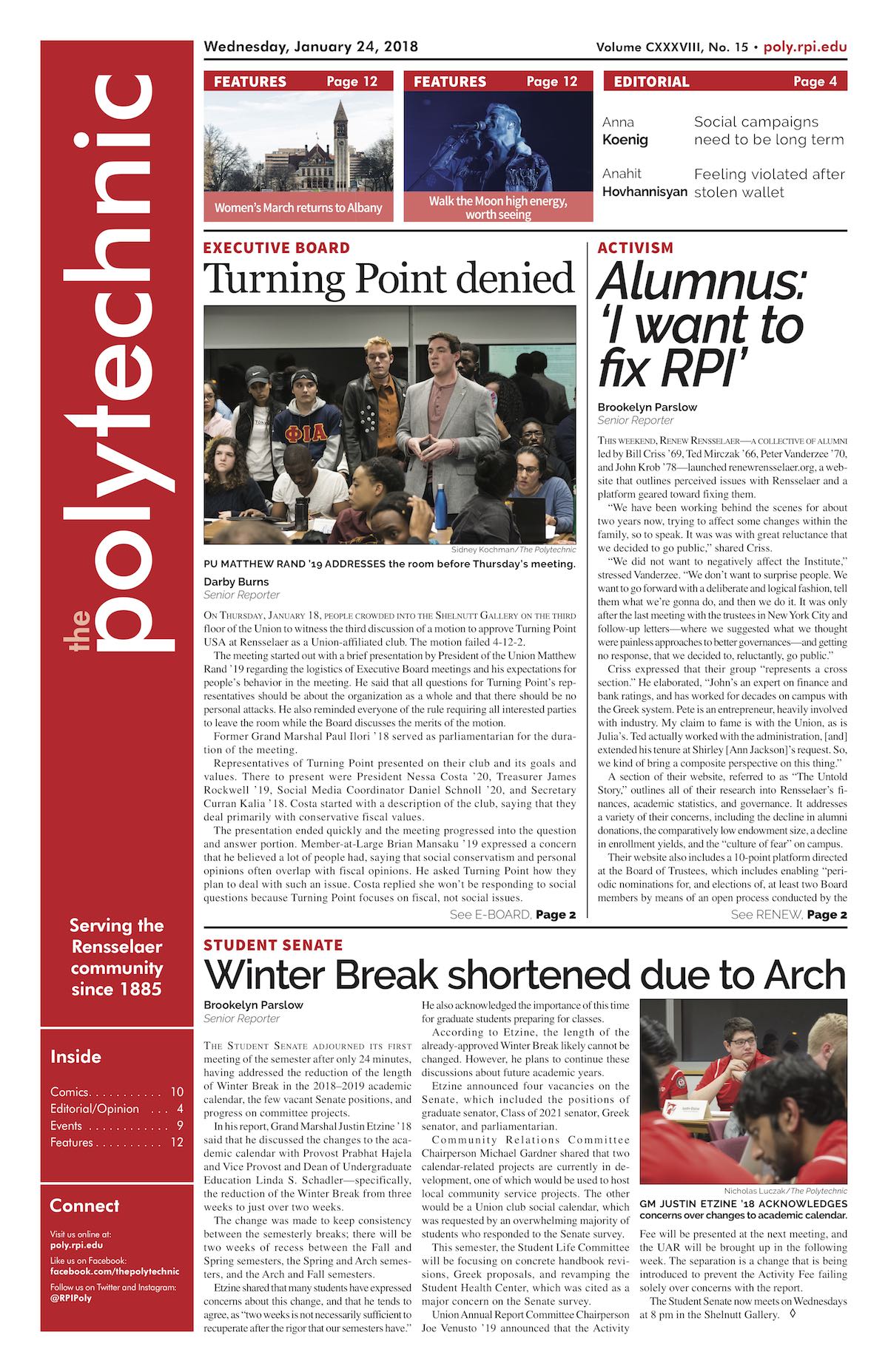 The Rensselaer Polytechnic - January 24, 2018