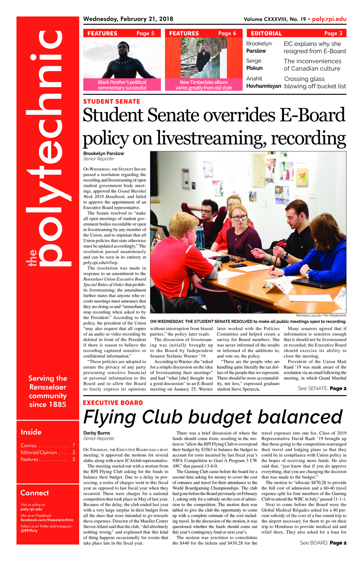 The Rensselaer Polytechnic - February 21, 2018