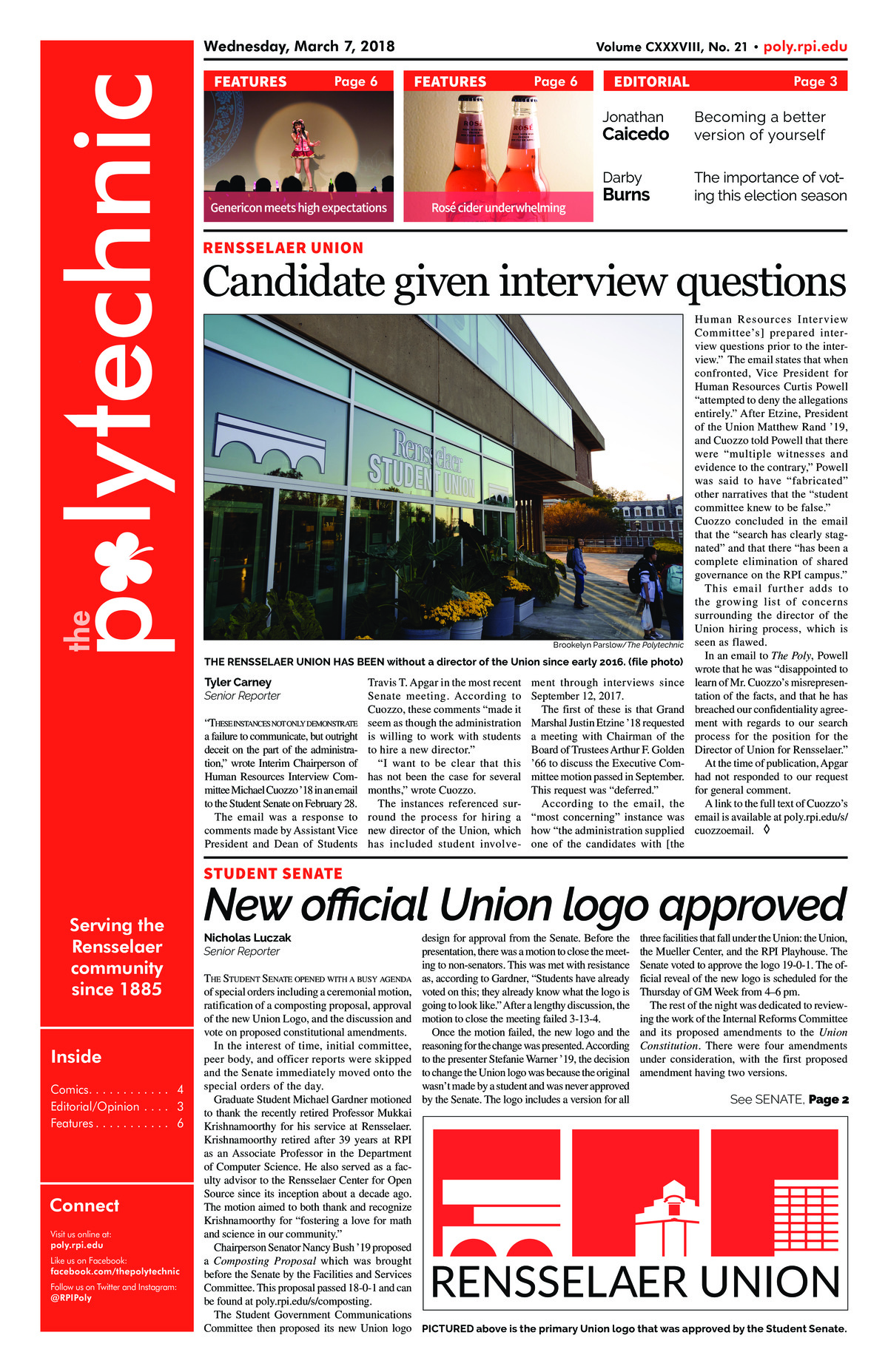 The Rensselaer Polytechnic - March 7, 2018
