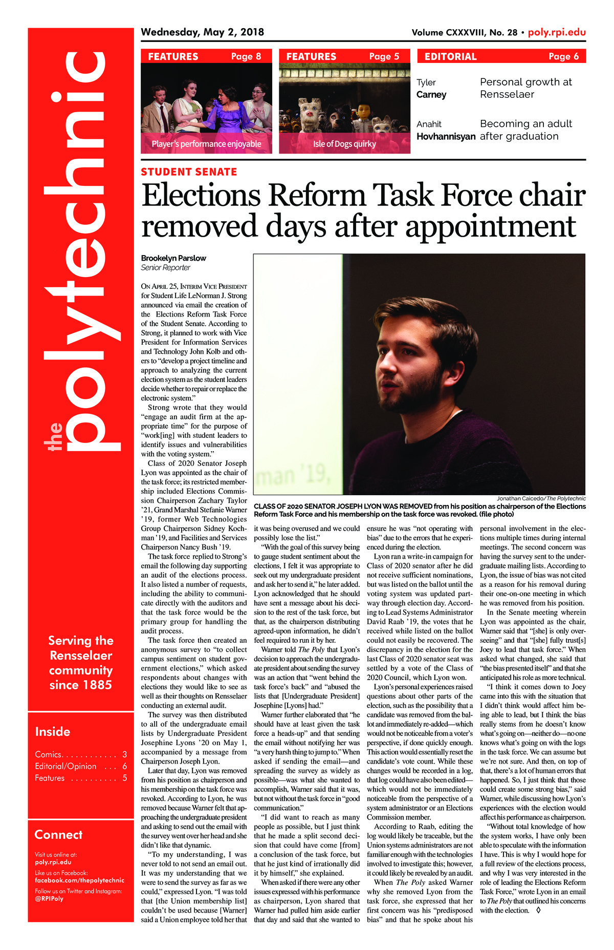 The Rensselaer Polytechnic - May 2, 2018